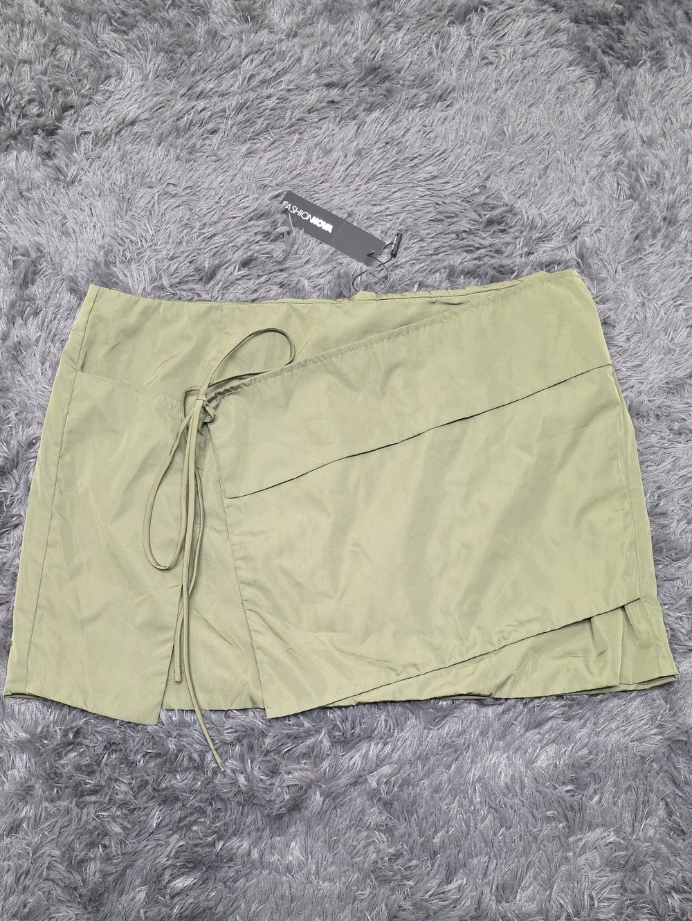Fashion Nova- Just Like Heaven Low Slung Mini Skirt In Olive Green. Size XL. NWT